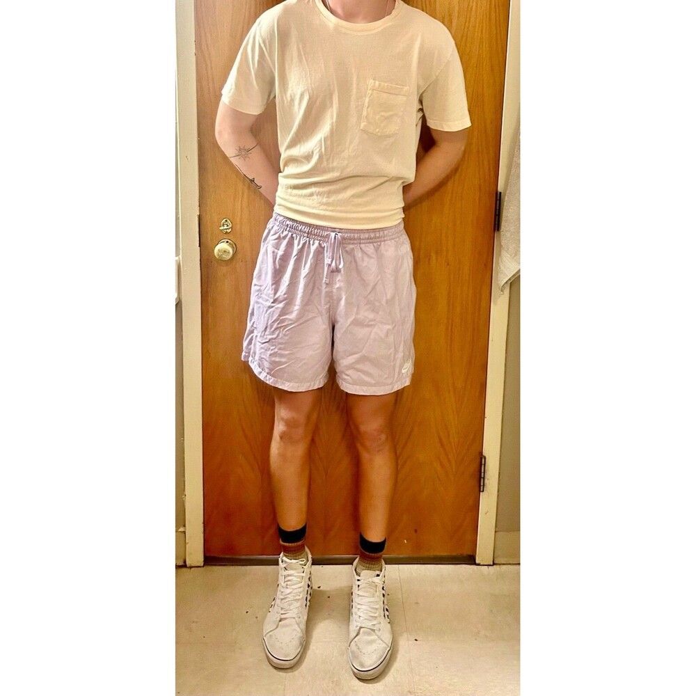 Nike Vintage Rare Sportswear Club Woven Track Shorts Nylon Shiny Lilac Purple L